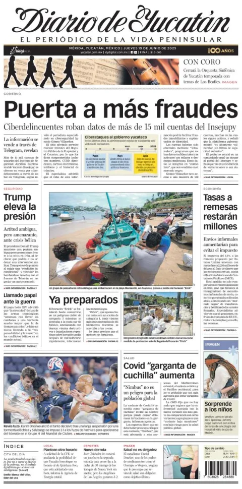 Portada de Diario de Yucatán