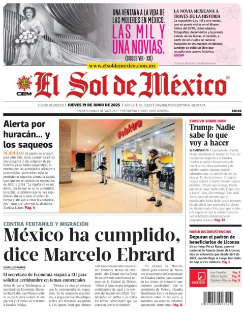 Portada de El Sol de Mexico
