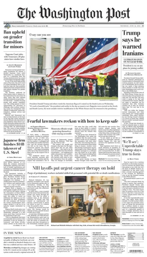 Portada de The Washington Post