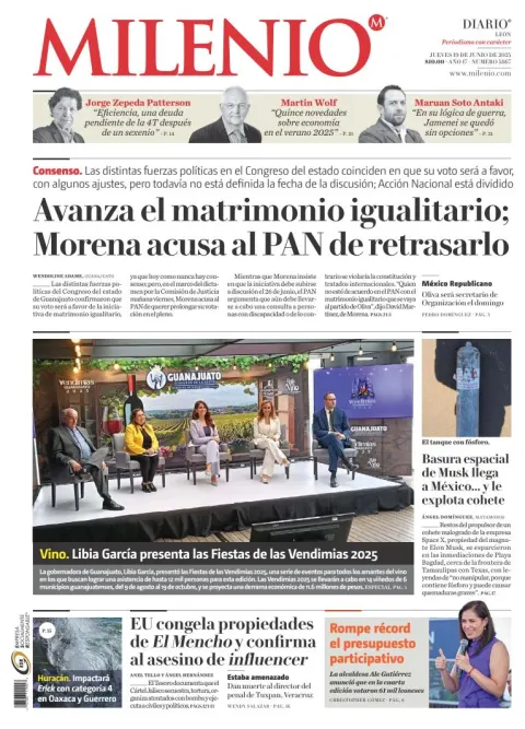 Portada de Milenio Leon del jueves, 19 de junio de 2025