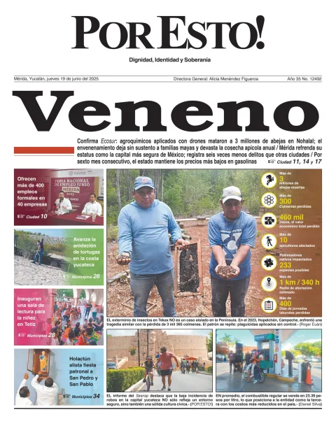Portada de Por Esto (merida, Yucatan) del jueves, 19 de junio de 2025