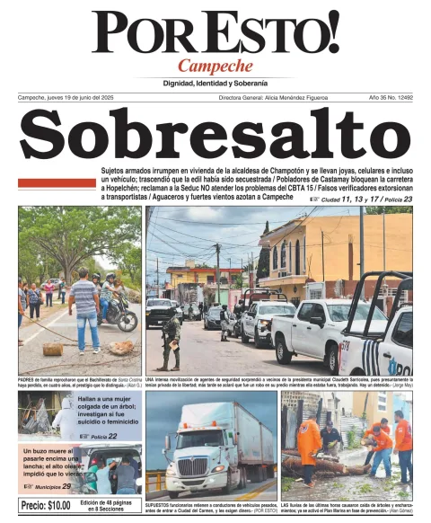 Portada de Por Esto (campeche) del jueves, 19 de junio de 2025