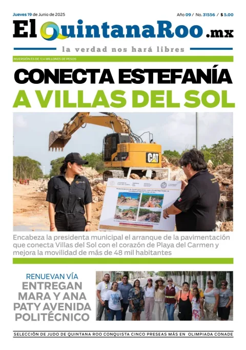 Portada de El Quintana Roo (portada) del jueves, 19 de junio de 2025