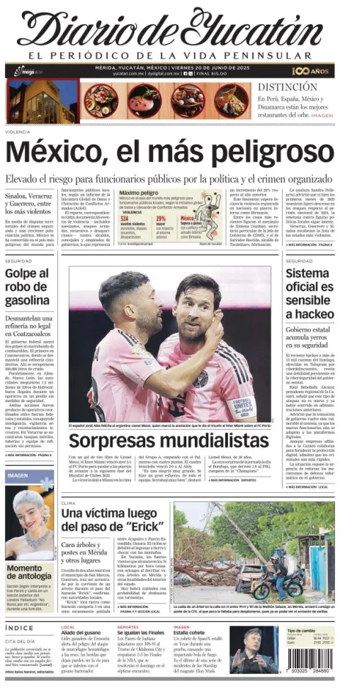 Portada de Diario de Yucatán