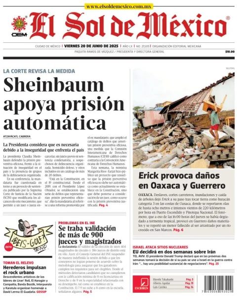 Portada de El Sol de Mexico