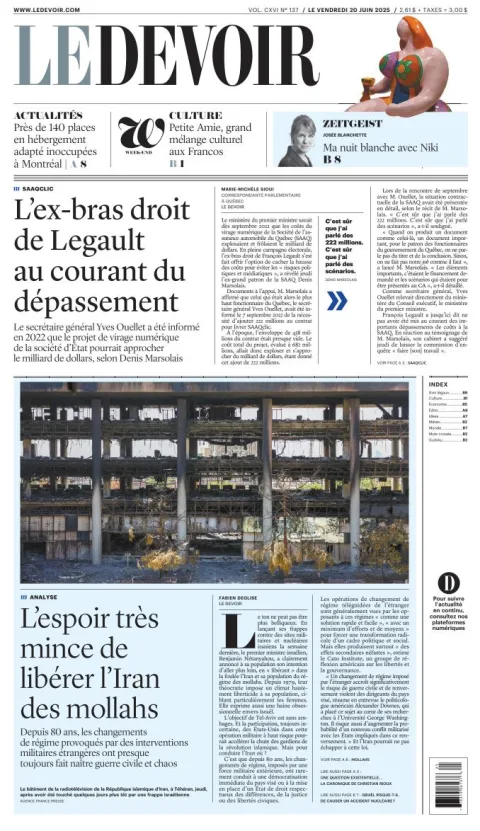 Portada de Le Devoir