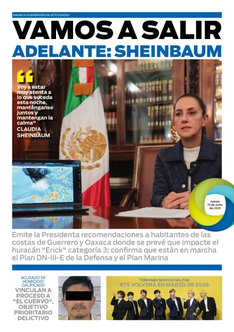Portada de El Quintana Roo (contraportada) del jueves, 19 de junio de 2025