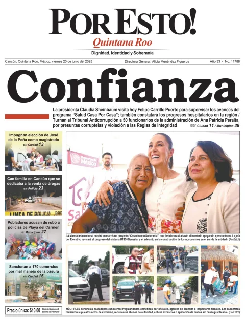 Portada de Por Esto (quintana Roo Cancun) del viernes, 20 de junio de 2025