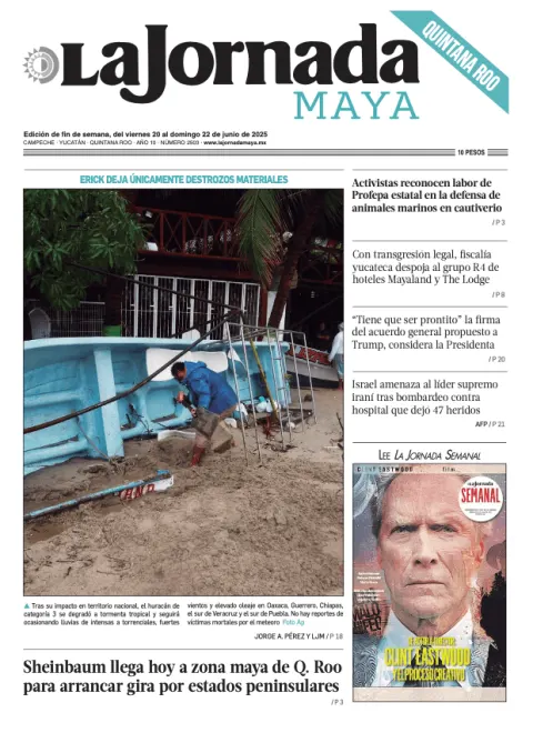Portada de La Jornada Maya Quintana Roo del viernes, 20 de junio de 2025