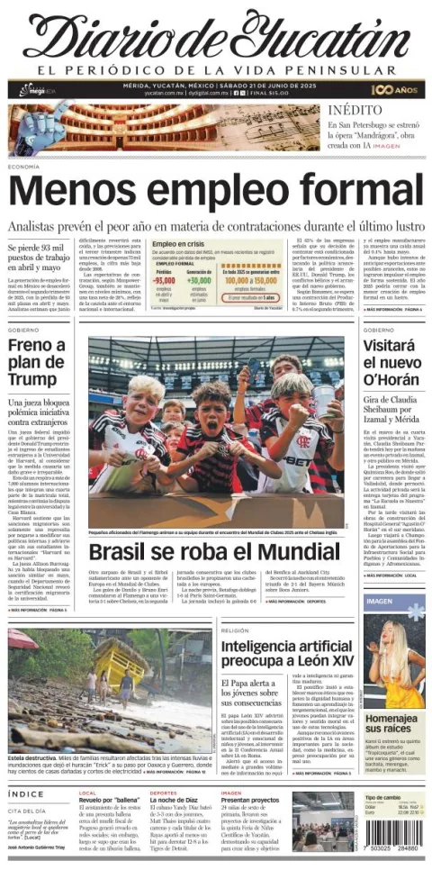 Portada de Diario de Yucatán