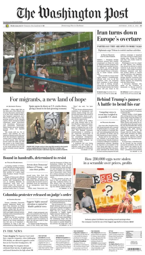 Portada de The Washington Post