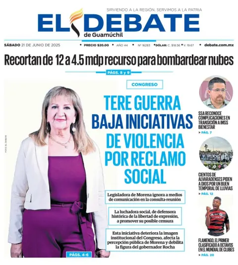 Portada de El Debate de Guamuchil