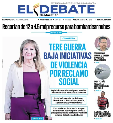 Portada de El Debate de Mazatlan