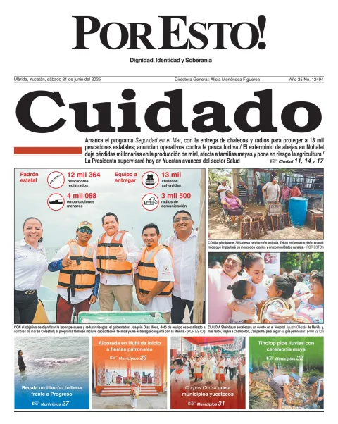 Portada de Por Esto (merida, Yucatan) del sábado, 21 de junio de 2025