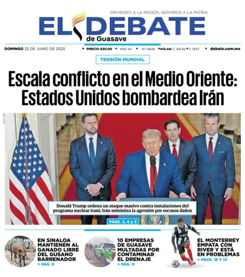 Portada de El Debate de Guasave
