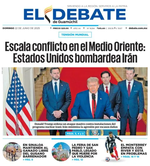 Portada de El Debate de Guamuchil