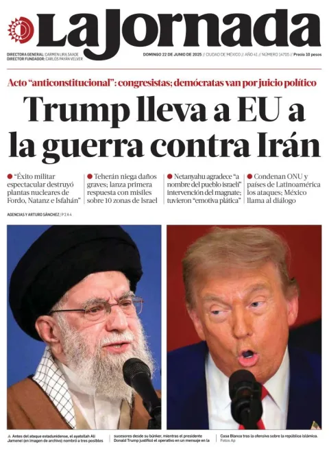 Portada de La Jornada