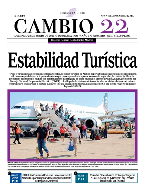 Portada de Diario Cambio 22 del 2025-06-22