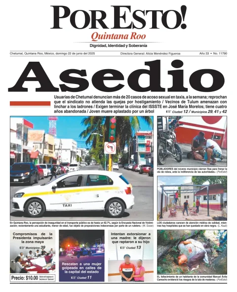Portada de Por Esto (quintana Roo Chetumal) del domingo, 22 de junio de 2025