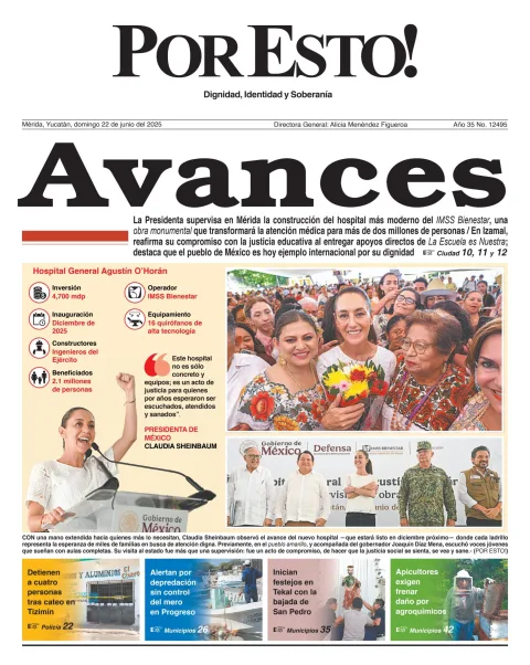 Portada de Por Esto (merida, Yucatan) del domingo, 22 de junio de 2025