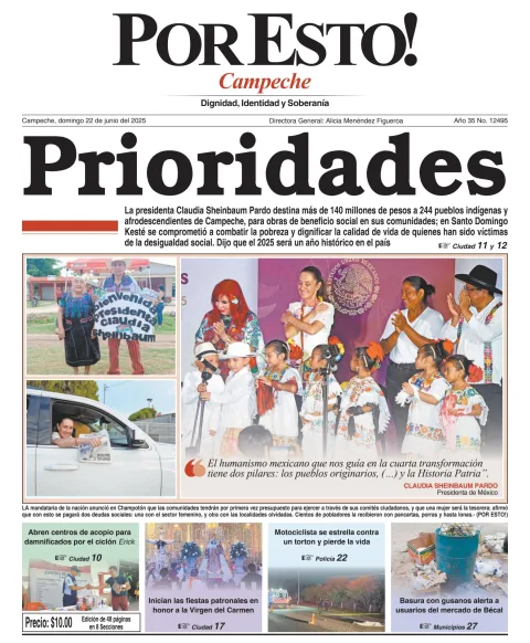 Portada de Por Esto (campeche) del domingo, 22 de junio de 2025