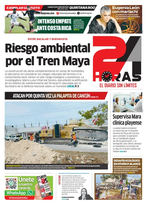 Portada de 24 Horas Quintana Roo