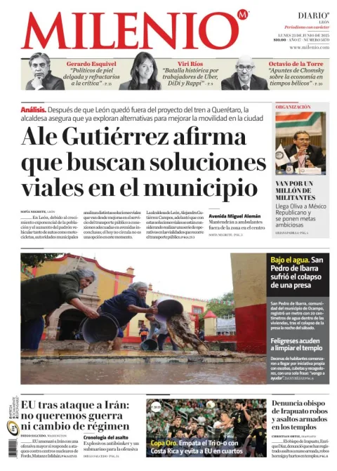 Portada de Milenio Leon del lunes, 23 de junio de 2025