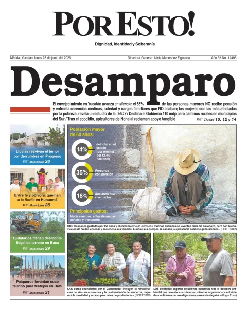 Portada de Por Esto (merida, Yucatan) del lunes, 23 de junio de 2025