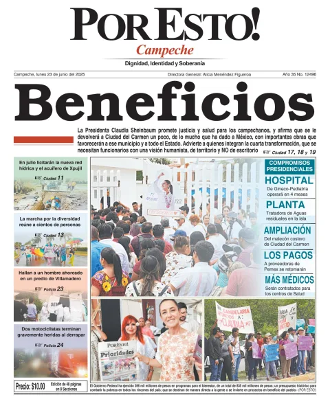 Portada de Por Esto (campeche) del lunes, 23 de junio de 2025