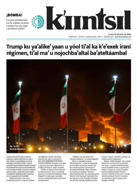 Portada de La Jornada - Kiintsil del lunes, 23 de junio de 2025