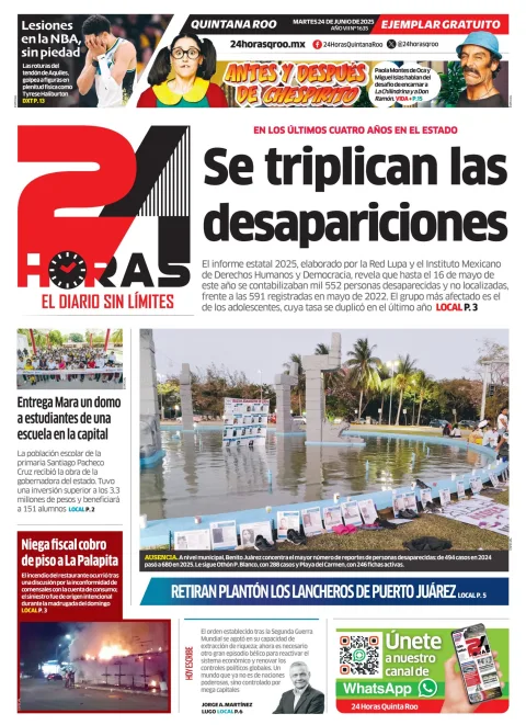 Portada de 24 Horas Quintana Roo