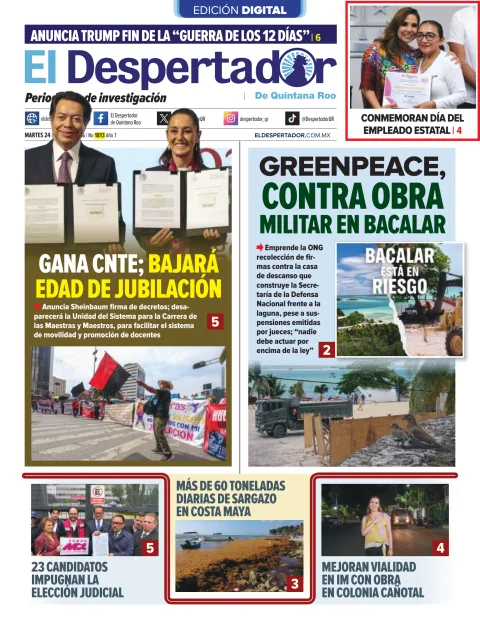 Portada de El Despertador de Quintana Roo