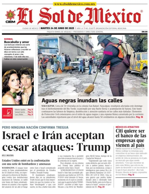 Portada de El Sol de Mexico
