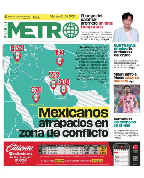Portada de Publimetro Guadalajara del 2025-06-24