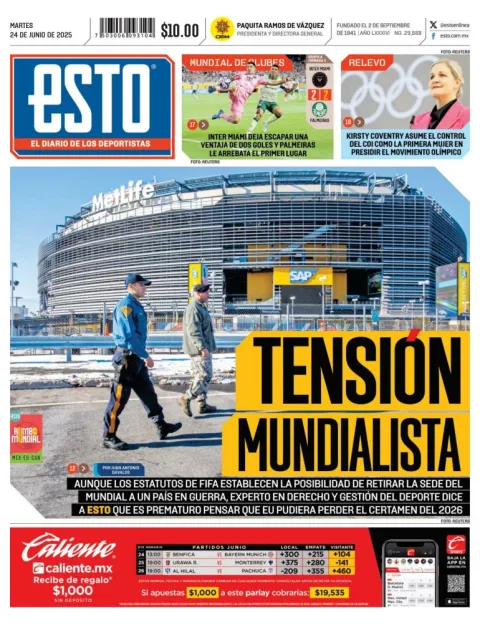 Portada de Esto del martes, 24 de junio de 2025