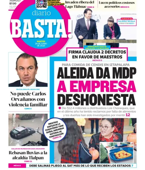 Portada de Basta del martes, 24 de junio de 2025