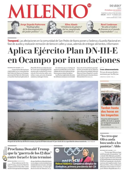 Portada de Milenio Leon del martes, 24 de junio de 2025