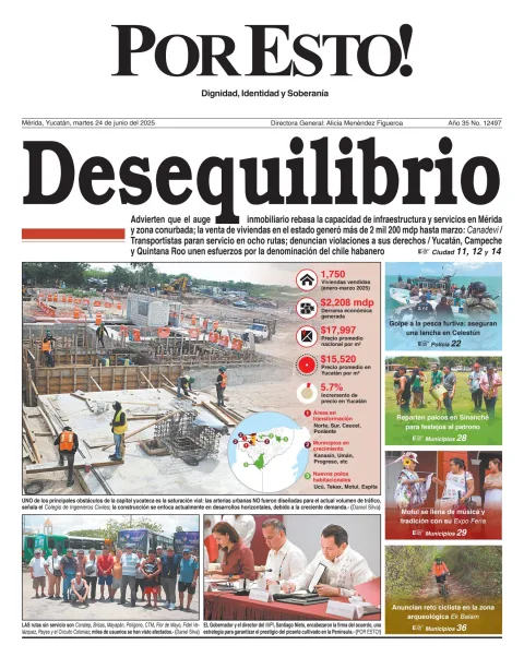 Portada de Por Esto (merida, Yucatan) del martes, 24 de junio de 2025
