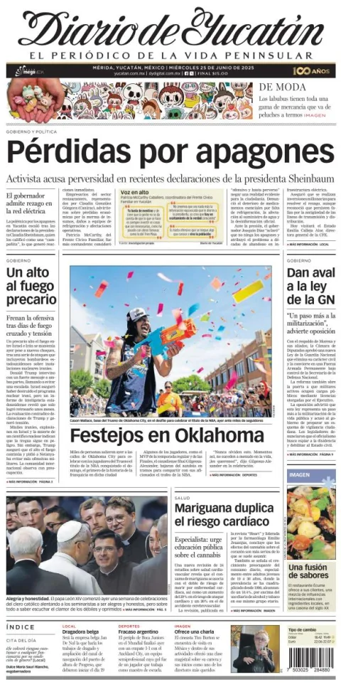 Portada de Diario de Yucatán