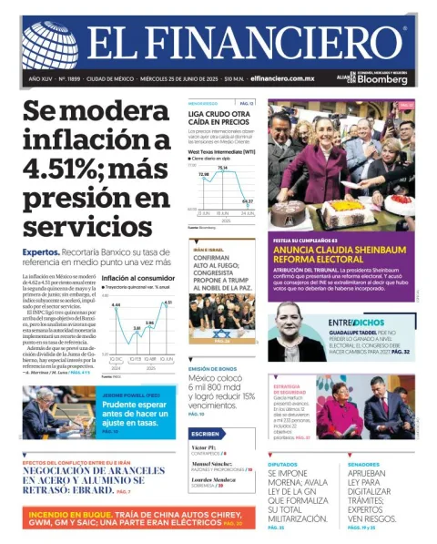 Portada de El Financiero