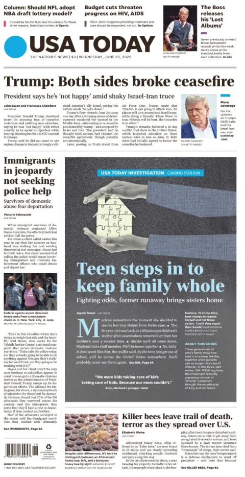 Portada de Usa Today