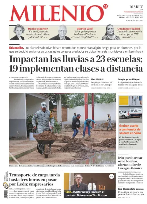 Portada de Milenio Leon del miércoles, 25 de junio de 2025