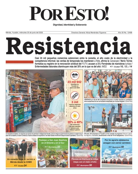 Portada de Por Esto (merida, Yucatan) del miércoles, 25 de junio de 2025