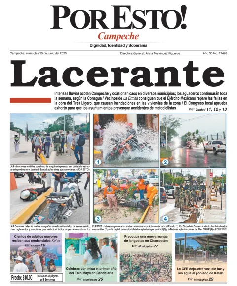 Portada de Por Esto (campeche) del miércoles, 25 de junio de 2025