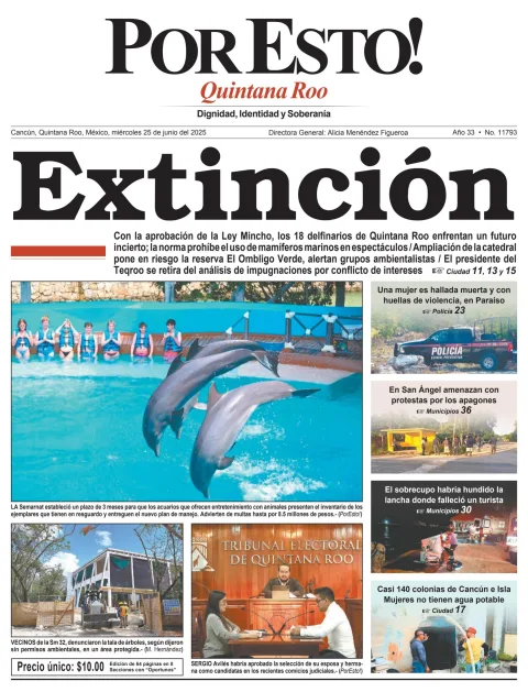 Portada de Por Esto (quintana Roo Cancun) del miércoles, 25 de junio de 2025