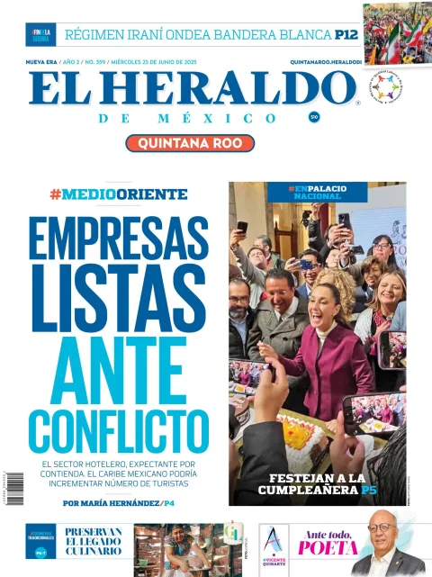 Portada de El Heraldo de Mexico - Quintana Roo del miércoles, 25 de junio de 2025