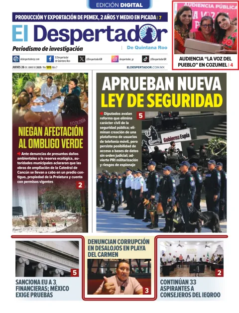 Portada de El Despertador de Quintana Roo