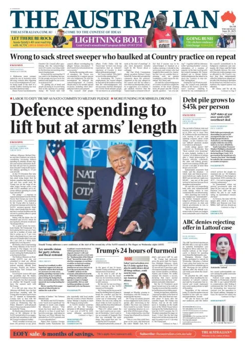 Portada de The Australian del jueves, 26 de junio de 2025