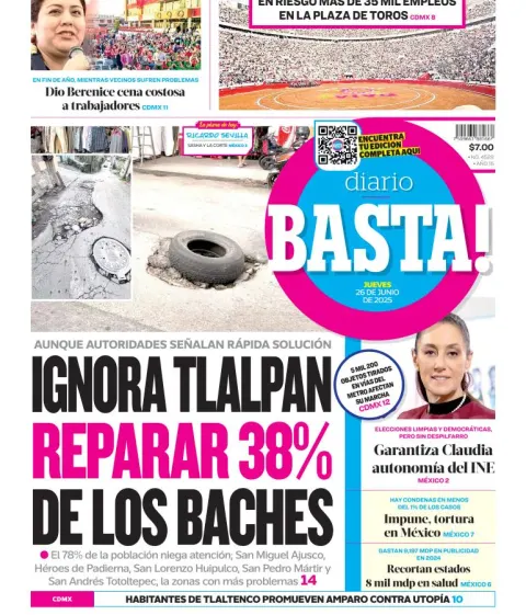 Portada de Basta del jueves, 26 de junio de 2025
