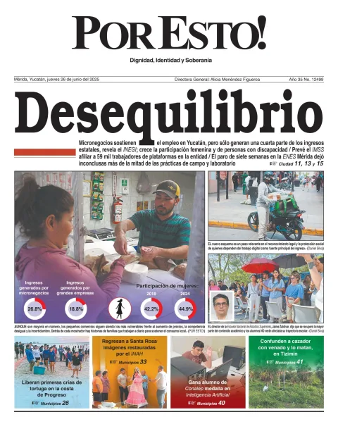 Portada de Por Esto (merida, Yucatan) del jueves, 26 de junio de 2025